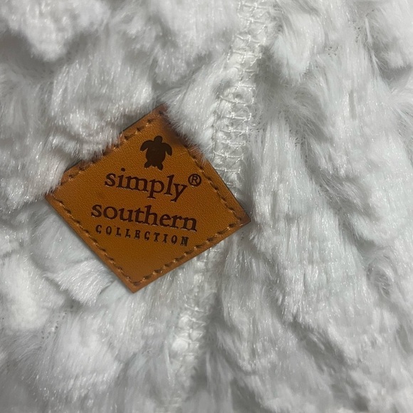 SIMPLY Southern Faux Fur Popcorn Puff 1/4 Zip Pullover Sweater, White, Small - Picture 6 of 9